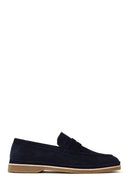 Erkek Lacivert Süet Deri Loafer | Derimod