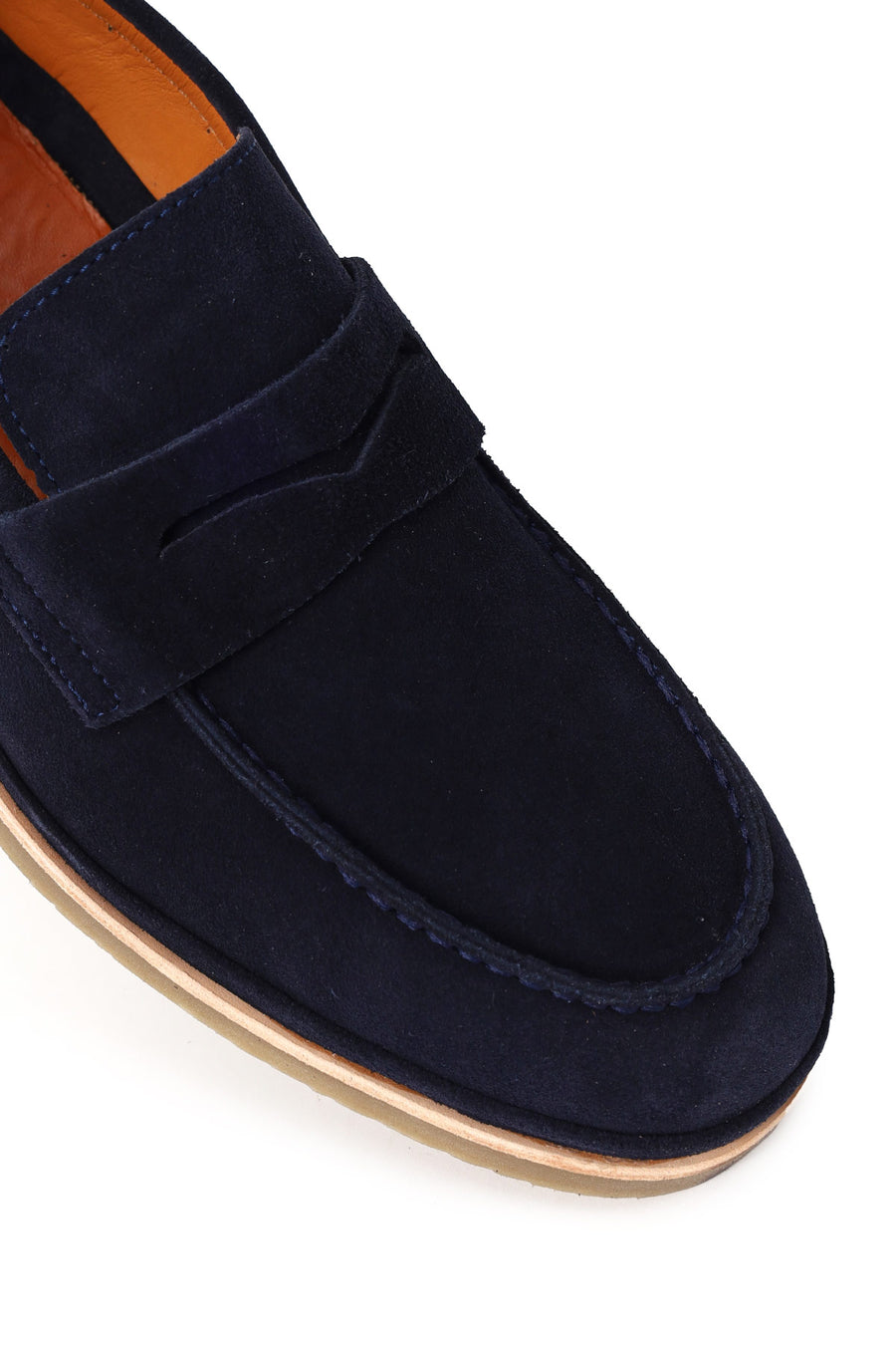 Erkek Lacivert Süet Deri Loafer