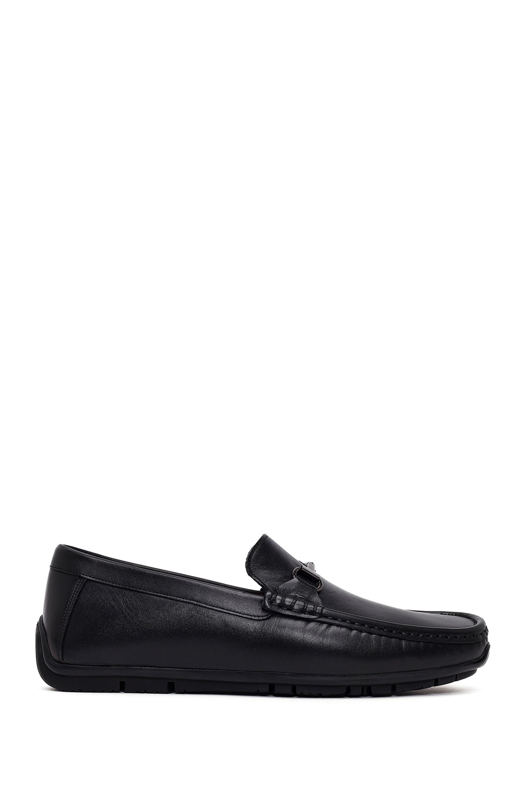 Erkek Siyah Tokalı Deri Loafer