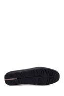 Male Black Buckled Leather Loafer | Derimod