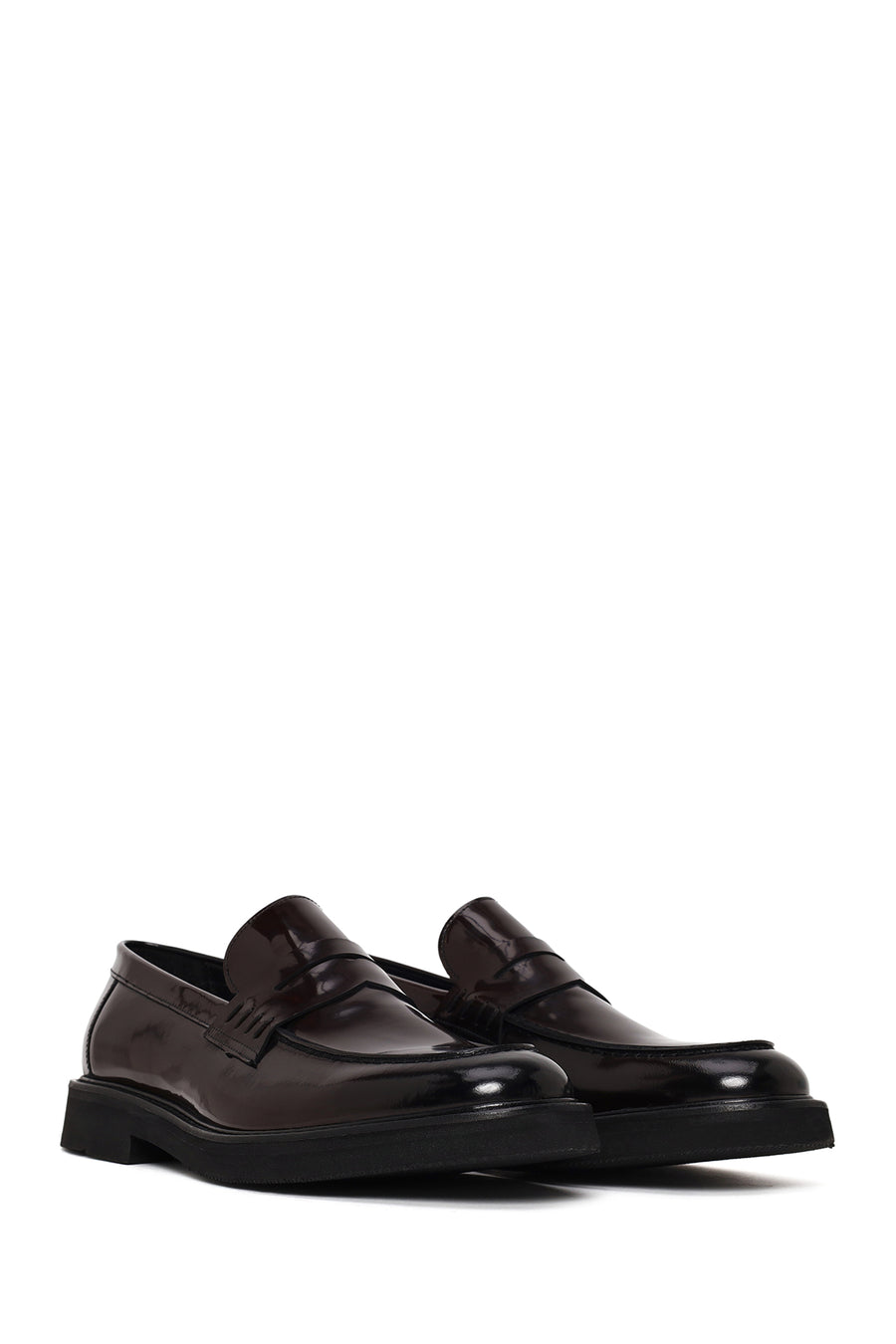 Men's Burgundy Chunky Leather Loafers