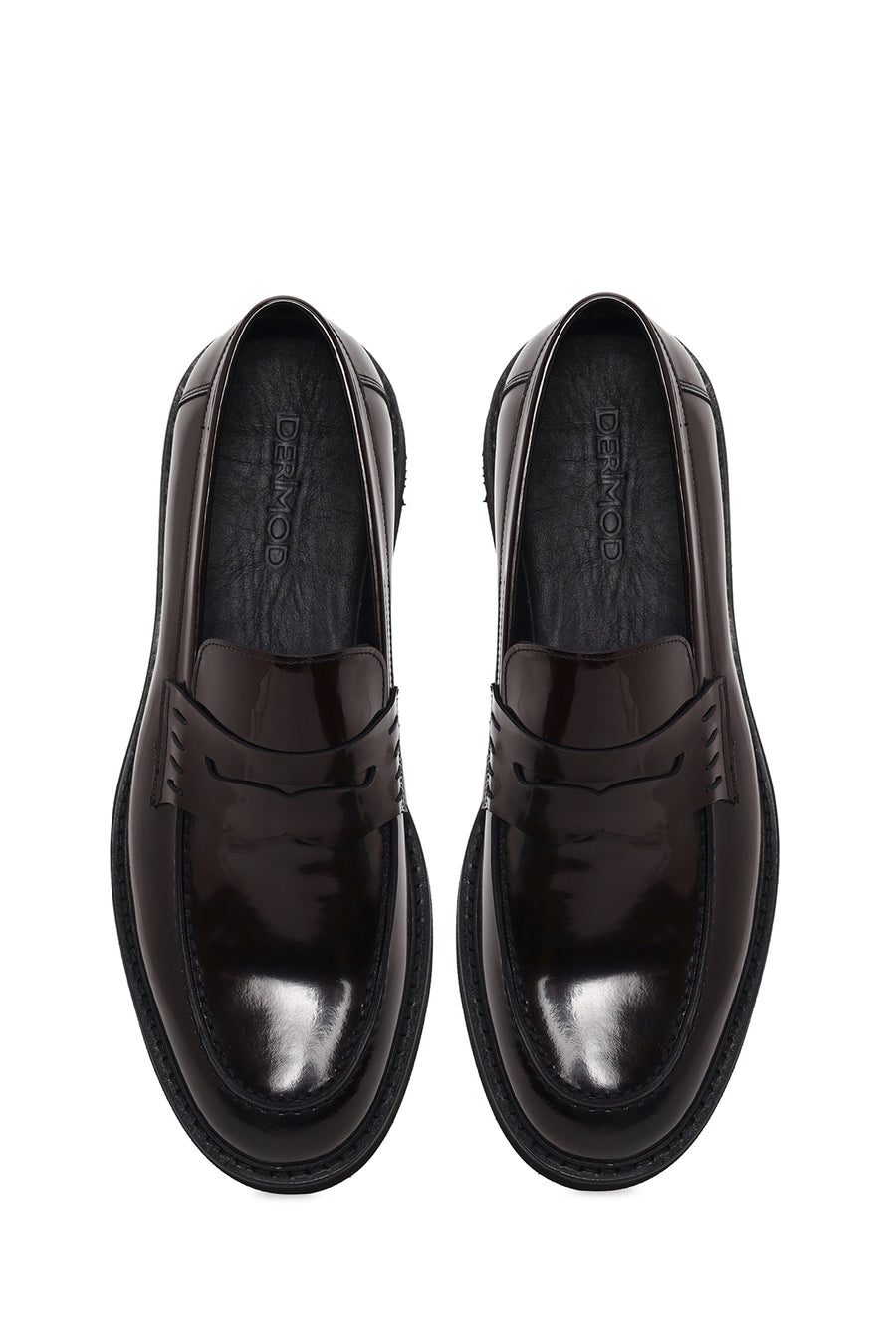 Men's Burgundy Chunky Leather Loafers