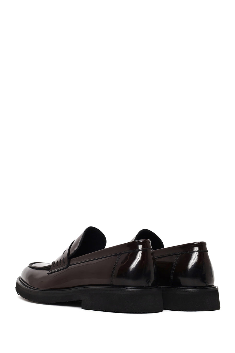 Men's Burgundy Chunky Leather Loafers