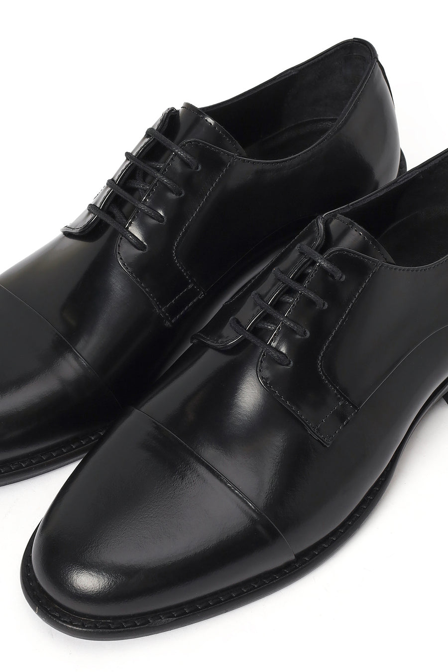 Men's Black Laced Leather Classic Shoes