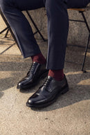 Men's Black Laced Leather Classic Shoes | Derimod
