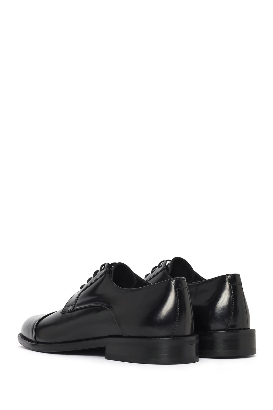 Men's Black Laced Leather Classic Shoes