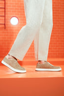 Men's Beige Lace-up Suede Leather Casual Shoes | Derimod