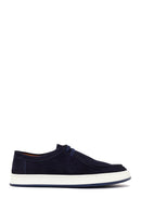 Men's Navy Blue Lace-up Suede Leather Casual Shoes | Derimod