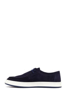 Men's Navy Blue Lace-up Suede Leather Casual Shoes | Derimod