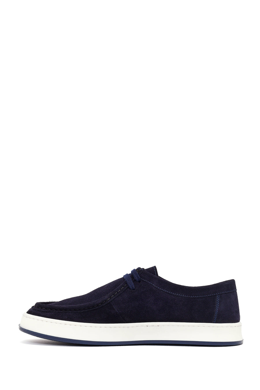 Men's Navy Blue Lace-up Suede Leather Casual Shoes