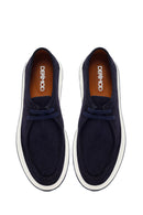 Men's Navy Blue Lace-up Suede Leather Casual Shoes | Derimod