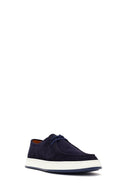 Men's Navy Blue Lace-up Suede Leather Casual Shoes | Derimod