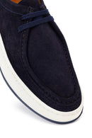 Men's Navy Blue Lace-up Suede Leather Casual Shoes | Derimod
