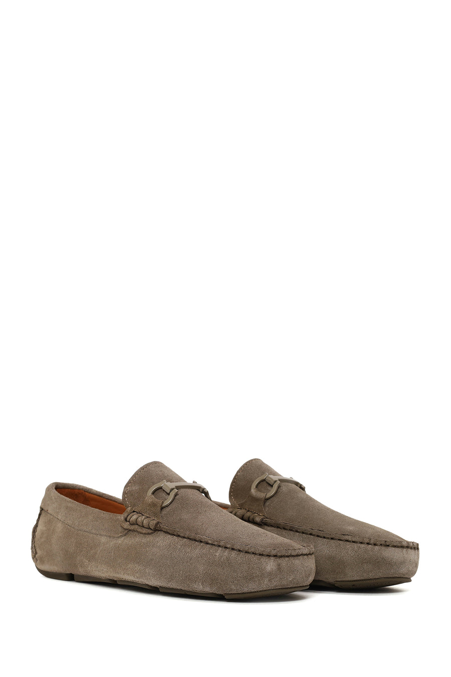 Men's Green Buckle Suede Leather Loafer