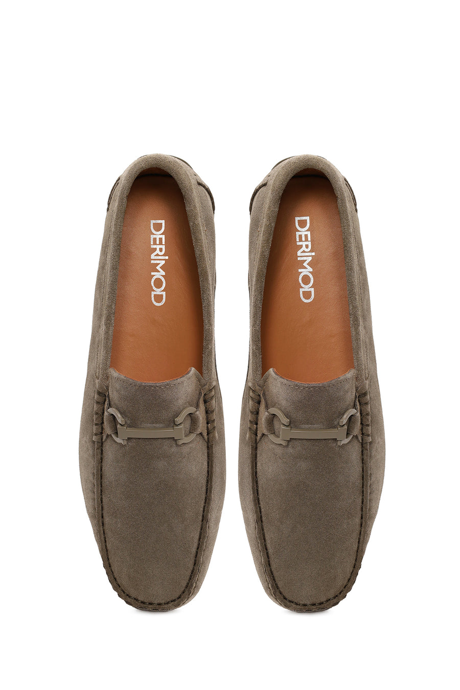Men's Green Buckle Suede Leather Loafer