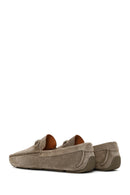 Men's Green Buckle Suede Leather Loafer | Derimod