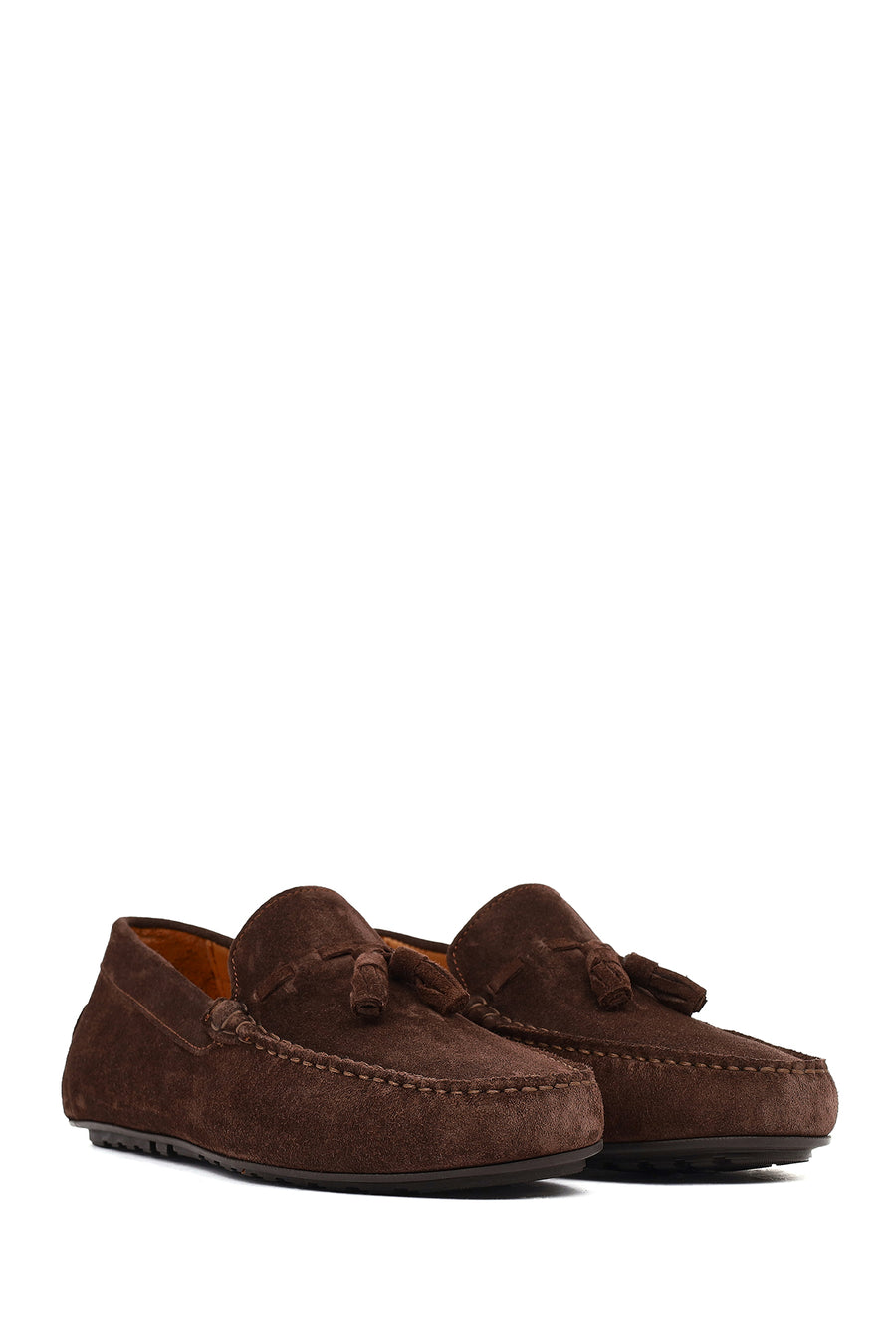 Men's Brown Tassel Suede Leather Loafer