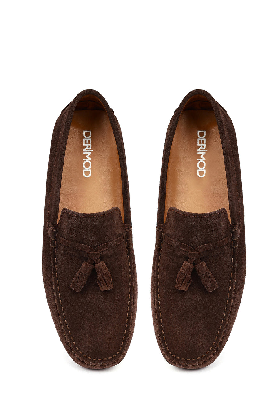 Men's Brown Tassel Suede Leather Loafer