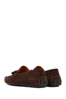 Men's Brown Tassel Suede Leather Loafer | Derimod