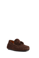 Men's Brown Tassel Suede Leather Loafer | Derimod