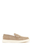 Erkek Bej Süet Deri Casual Loafer | Derimod