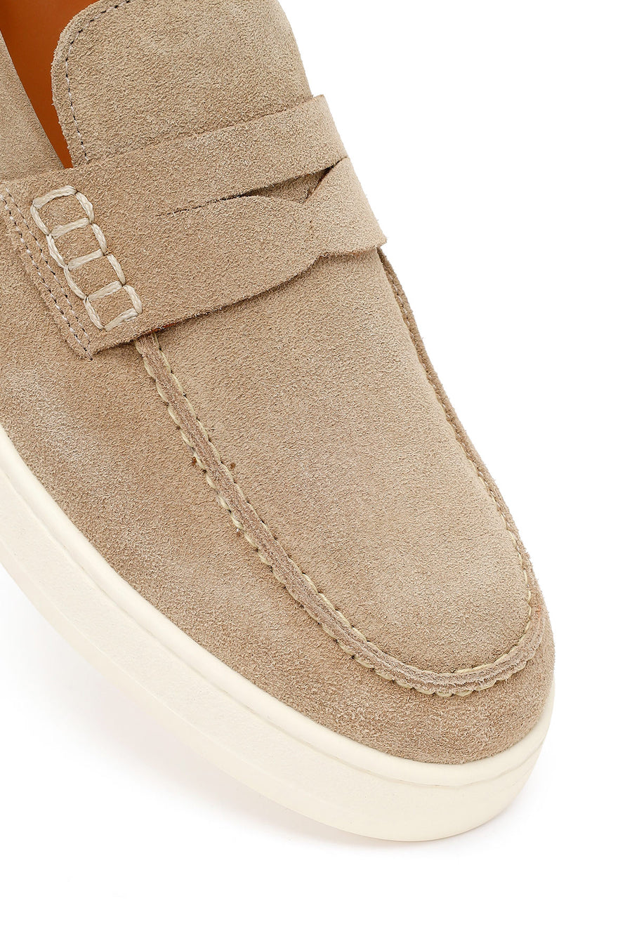 Erkek Bej Süet Deri Casual Loafer