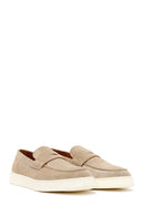 Erkek Bej Süet Deri Casual Loafer | Derimod