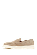 Erkek Bej Süet Deri Casual Loafer | Derimod