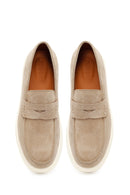 Erkek Bej Süet Deri Casual Loafer | Derimod