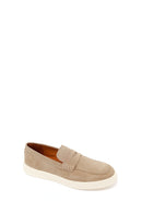 Erkek Bej Süet Deri Casual Loafer | Derimod
