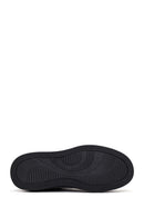 Men's Black Lace-up Thick-Sole Leather Sneaker | Derimod