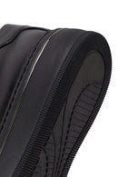 Men's Black Lace-up Thick-Sole Leather Sneaker | Derimod