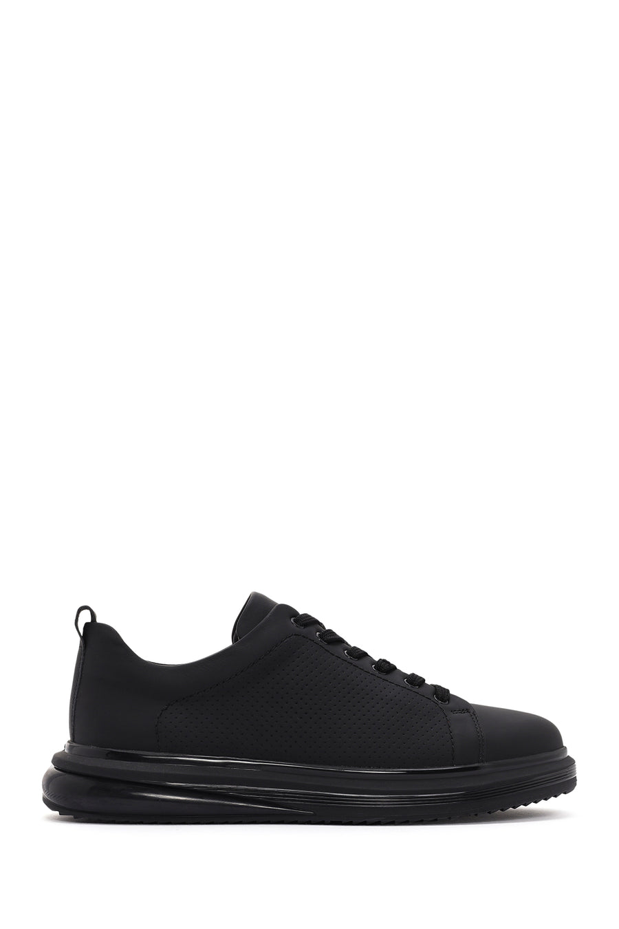 Men's Black Lace-up Thick-Sole Leather Sneaker 26SFD6405DI | Derimod