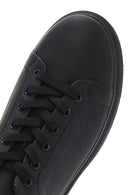 Men's Black Lace-up Thick-Sole Leather Sneaker | Derimod