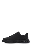 Men's Black Lace-up Thick-Sole Leather Sneaker | Derimod