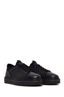 Erkek Siyah Bağcıklı Deri Sneaker | Derimod