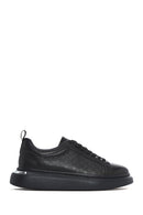 Erkek Siyah Bağcıklı Kalın Tabanlı Deri Sneaker | Derimod