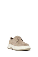 Men's Beige Lace-Up Chunky Sole Suede Leather Casual Shoes | Derimod