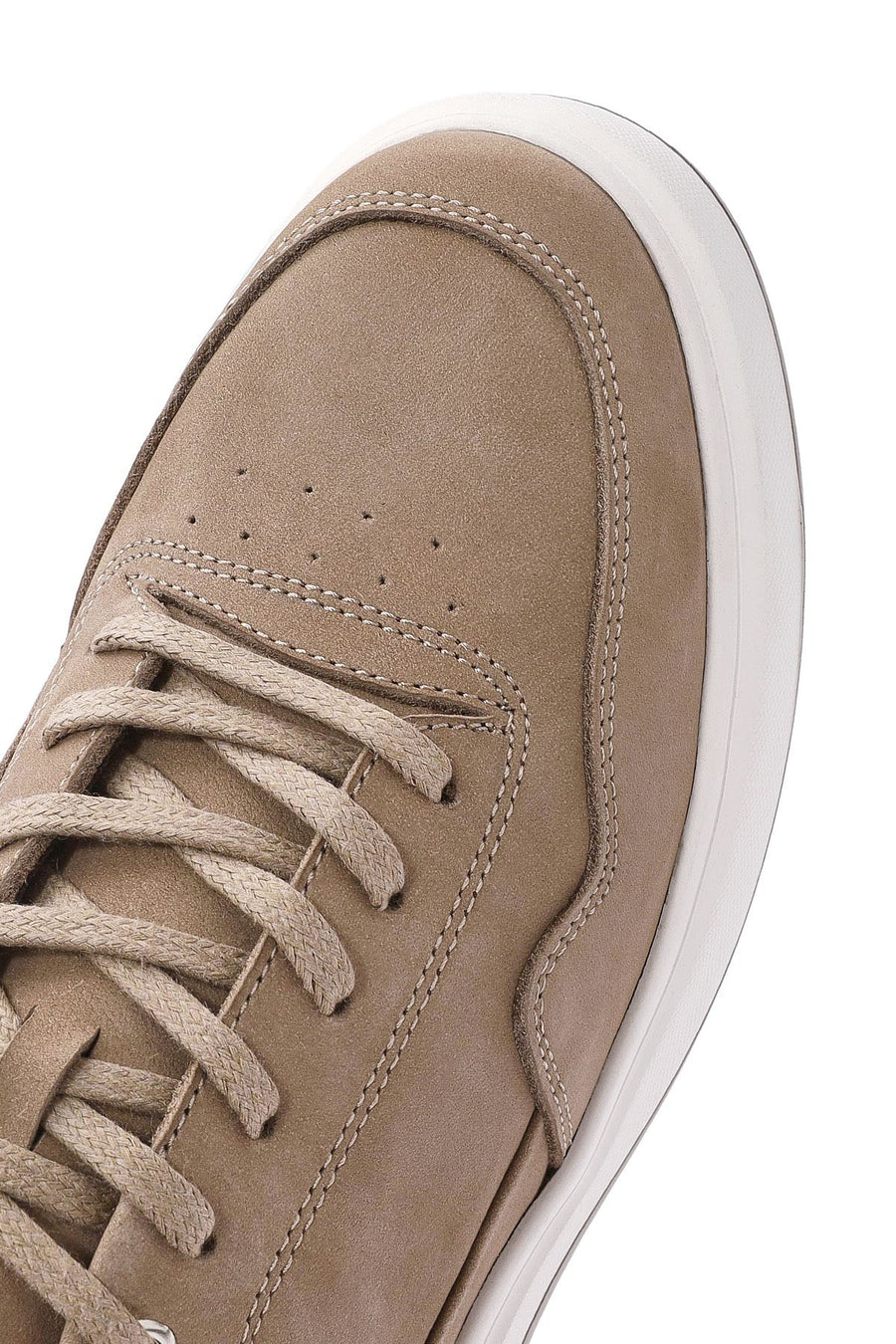 Erkek Vizon Bağcıklı Kalın Tabanlı Nubuk Deri Sneaker