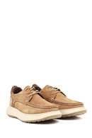 Men's Mink Color Lace-Up Chunky Sole Nubuck Leather Casual Shoes | Derimod