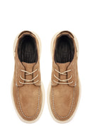 Men's Mink Color Lace-Up Chunky Sole Nubuck Leather Casual Shoes | Derimod