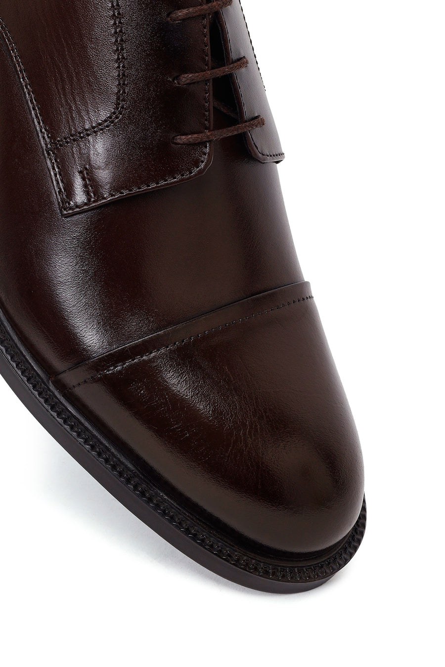 Male Brown Lace-Up Leather Classic Shoes