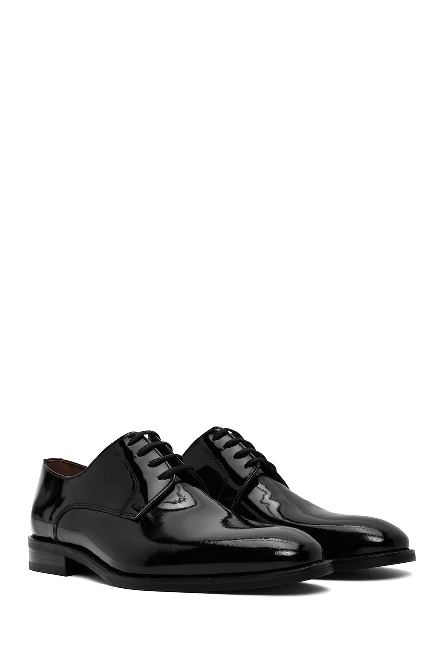 Men's Black Laced Patent Leather Classic Shoes