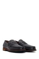 Men's Black Leather Loafer | Derimod