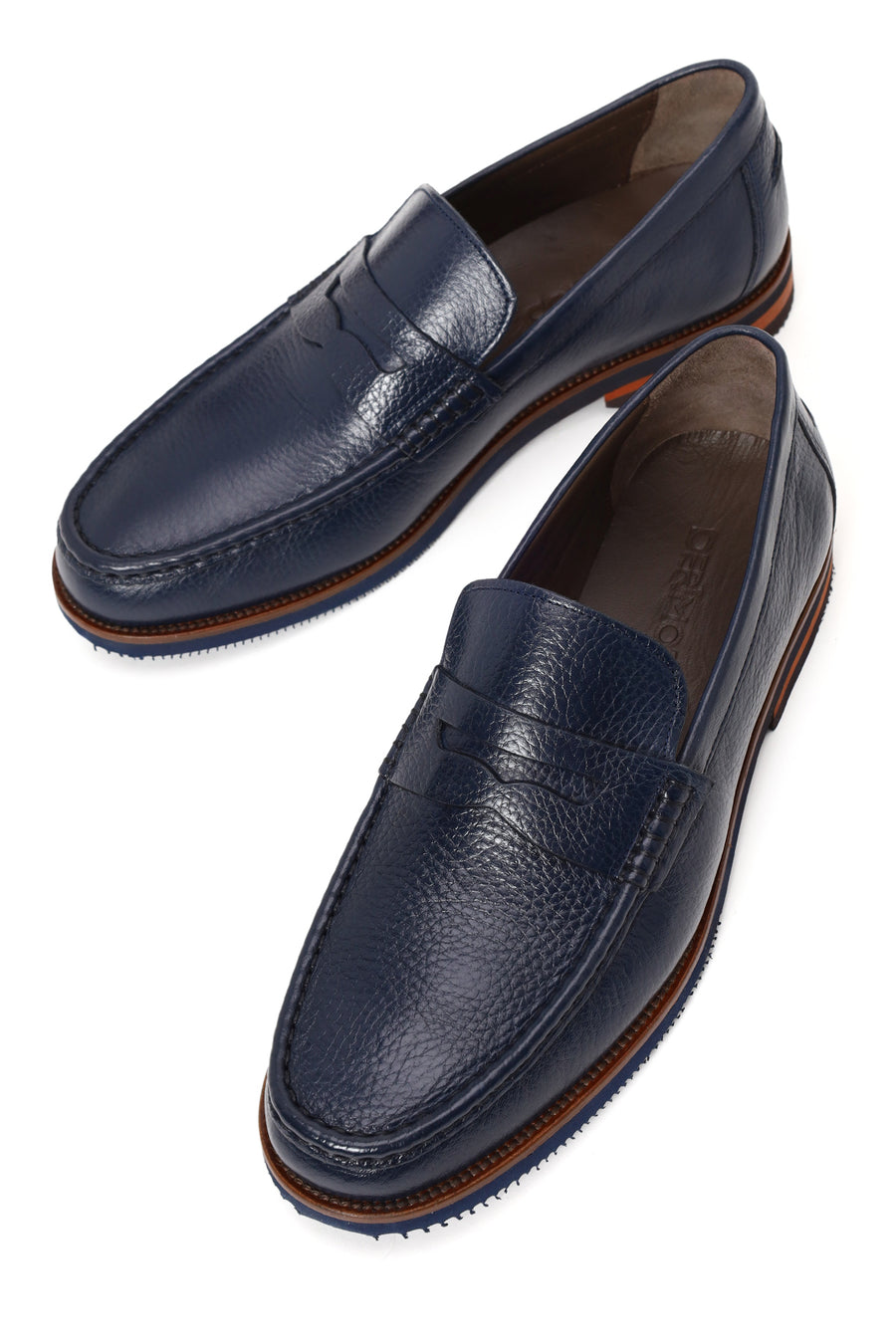 Men's Navy Blue Leather Loafer