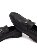 Men's Black Buckle Leather Casual Loafer | Derimod