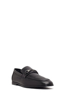 Men's Black Buckle Leather Casual Loafer | Derimod