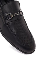 Men's Black Buckle Leather Casual Loafer | Derimod