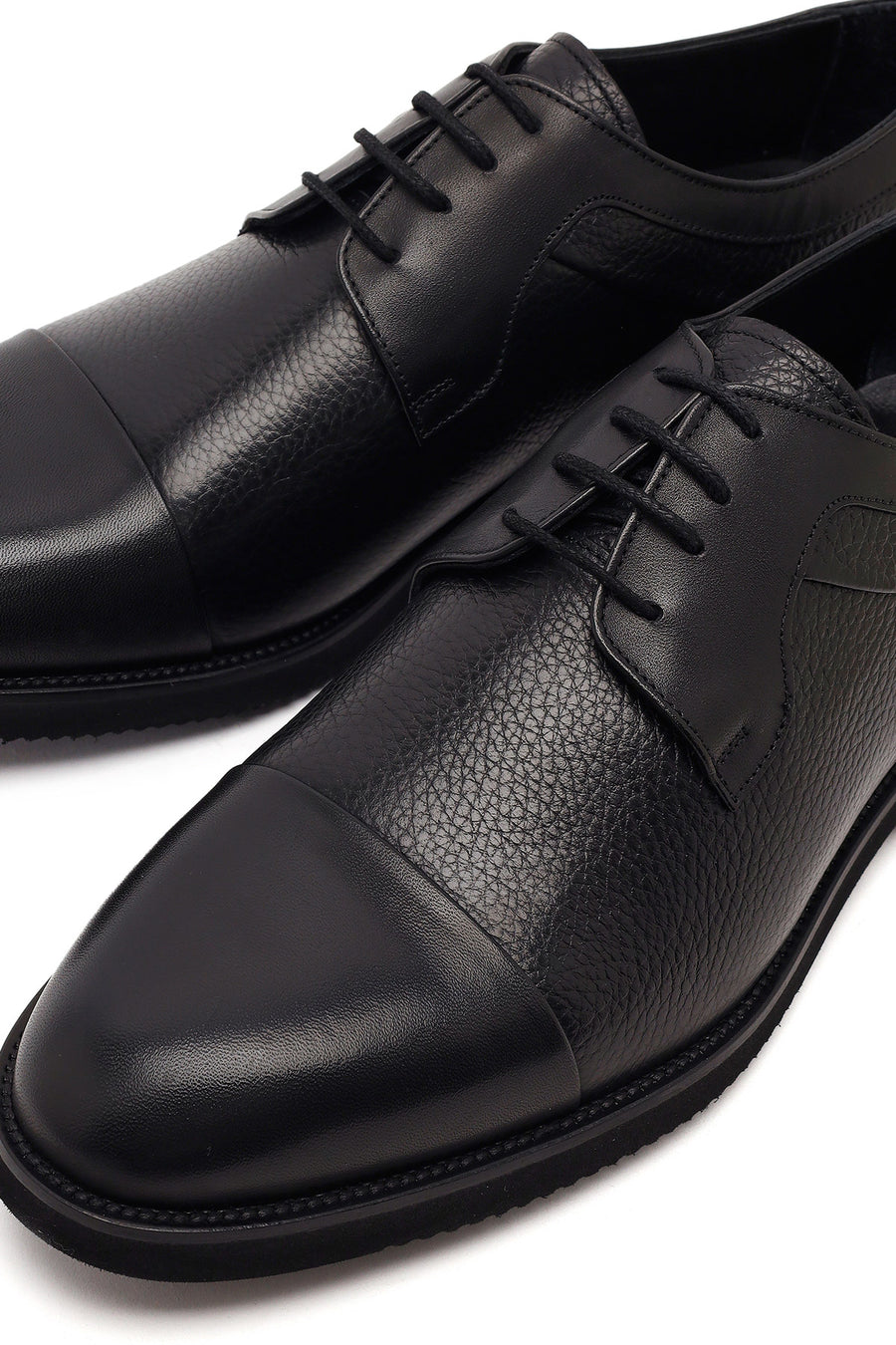 Men's Black Lace-up Leather Casual Shoes