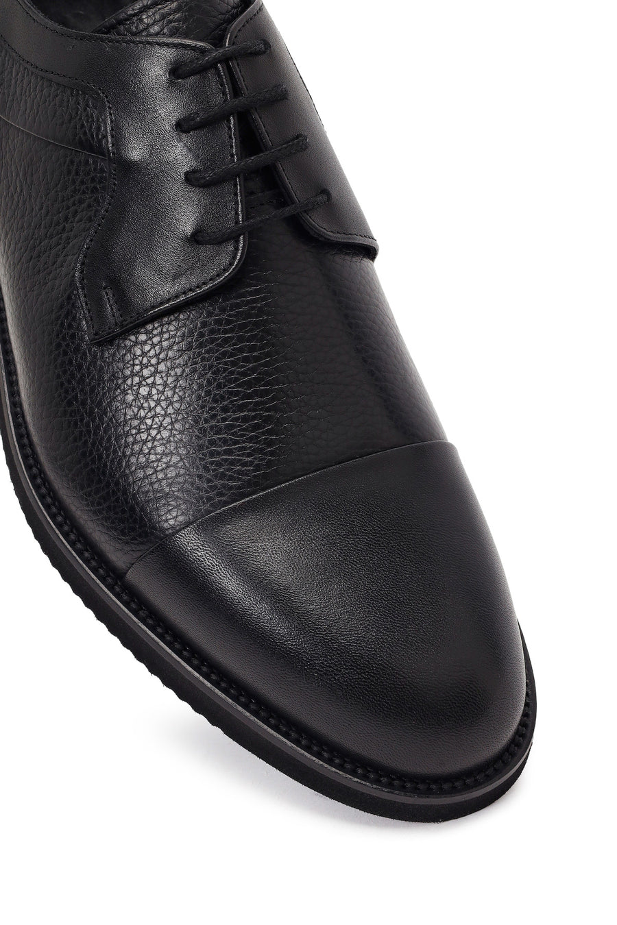 Men's Black Lace-up Leather Casual Shoes